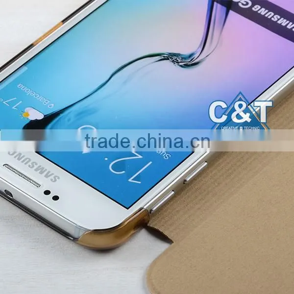 C&T Luxurious Gold Premium PU Leather PC Hard Shell Wallet Skin Hybrid Cover for Samsung Galaxy Note 7