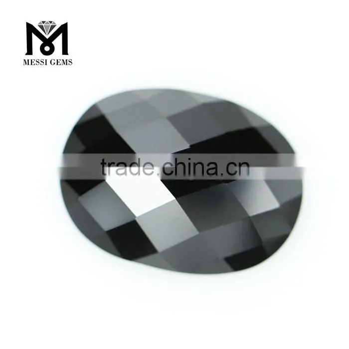 Oval Cabochon Synthetic Faceted Black Spinel Bead Gemstone Price