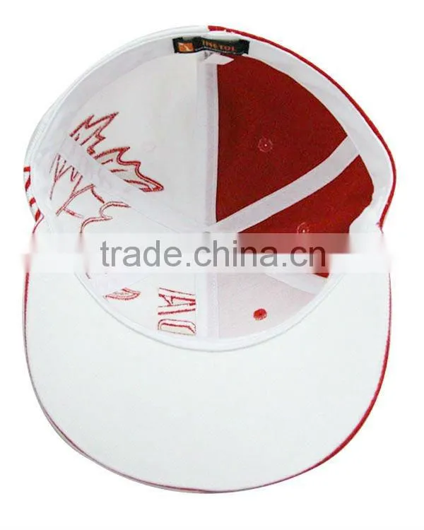 Two-tone canada maple leaf flat brim cotton custom flexfit baseball caps