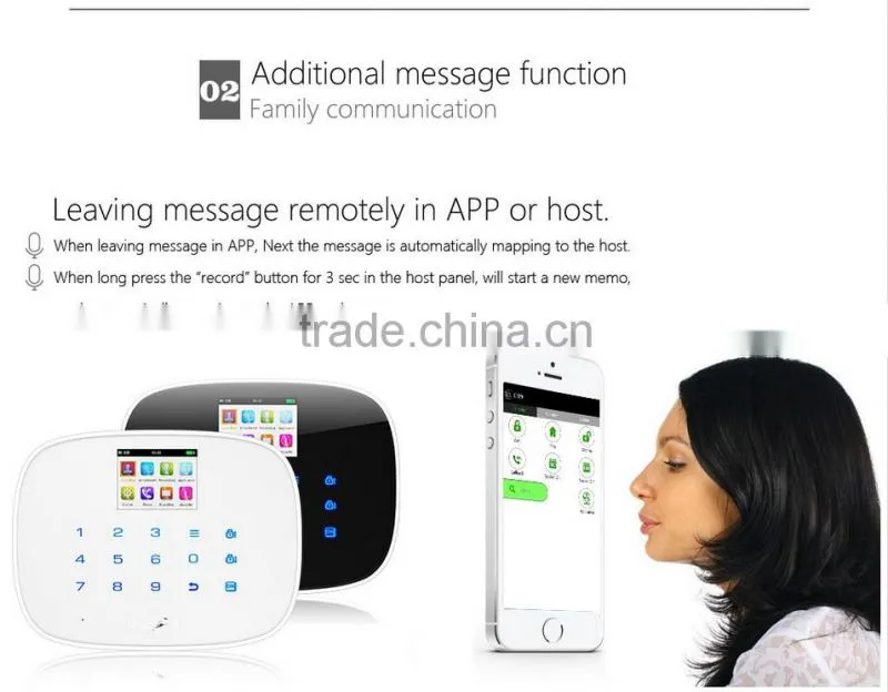 Wireless Touch RFID Color display wireless gsm alarm system with Android and IOS App