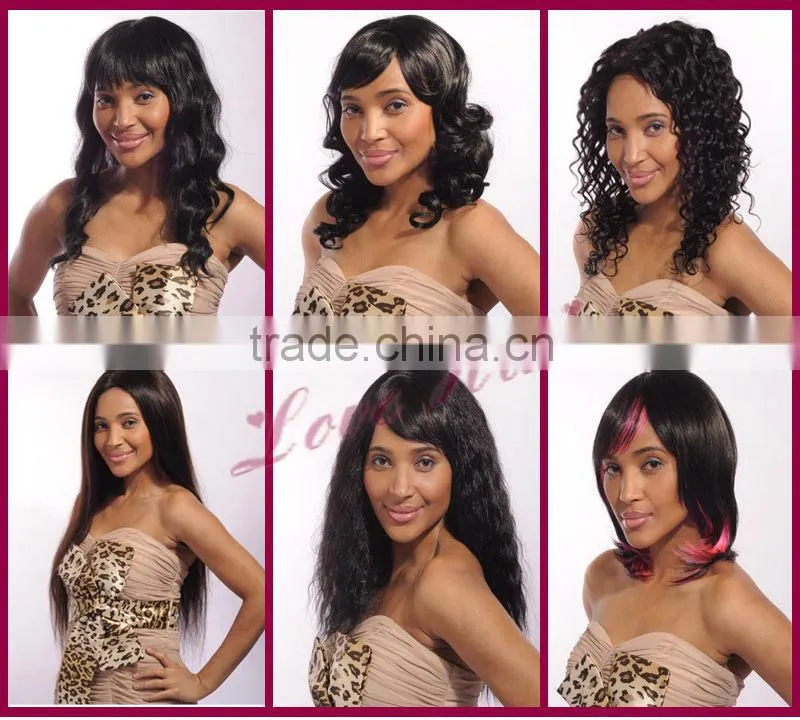 High quality full head cheap colored clip in human hair extensions hair clip