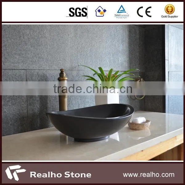 round shanxi black granite basin