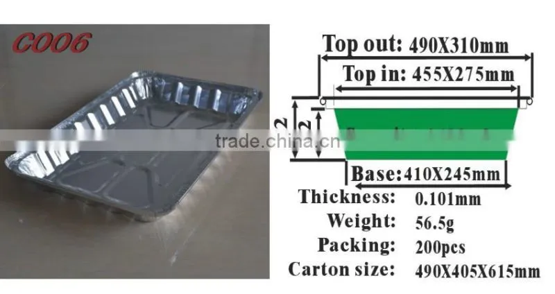 19 inches Outside Foil BBQ Tray C006