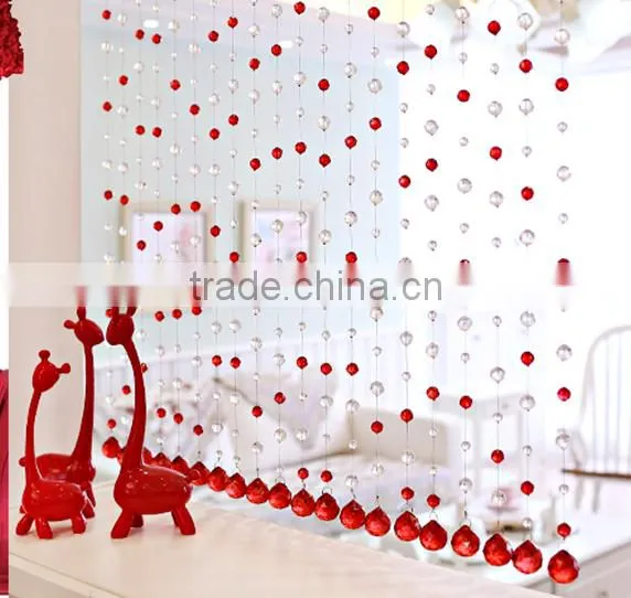 Red crystal curtain