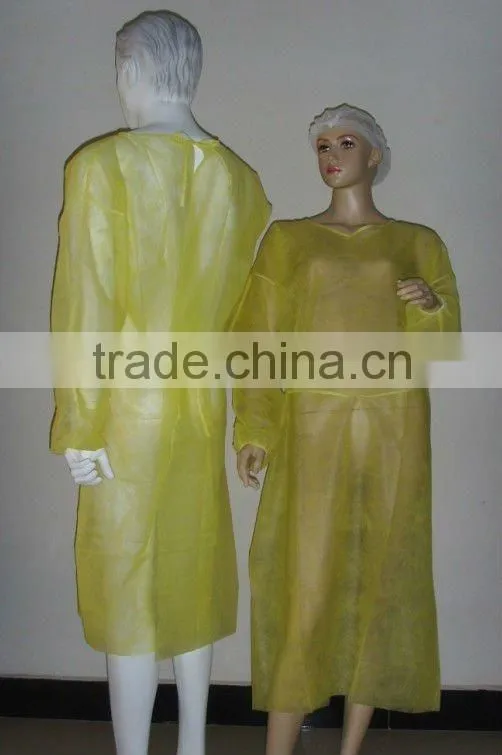 Disposable yellow surgical gowns 100% polypropylene