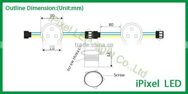 milky cover 12v 0.72w ucs1903 26mm pixel led dot