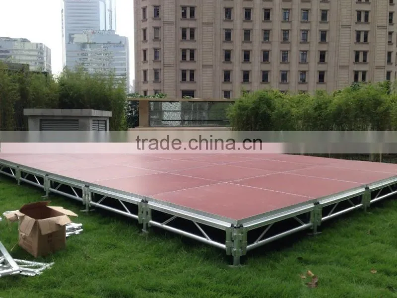 Hight Quality outdoor aluminium frame wedding decoration wooden platform stage