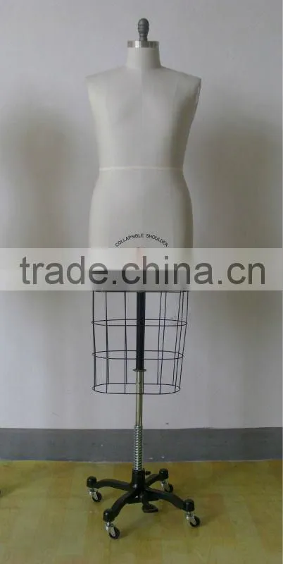 male upper body tailoring mannequin with collapsible shoulder and adjustable stand