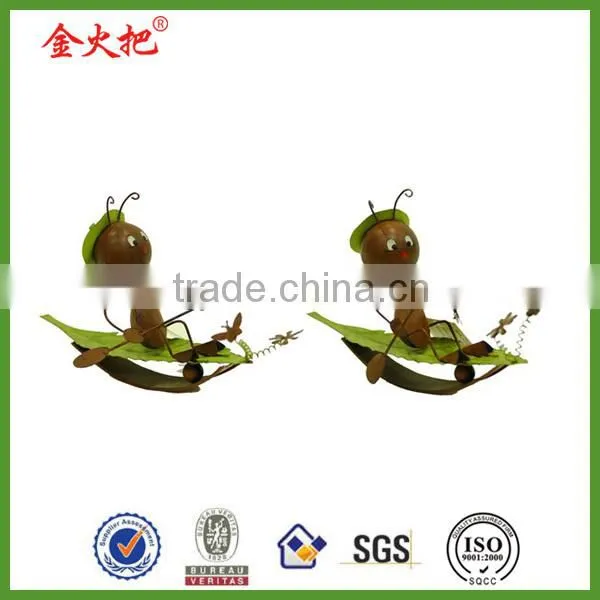 Fusing glass and metal hanging garden decor bird windbell
