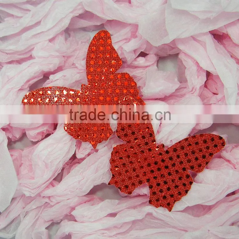 Women red butterfly sex nipple cover