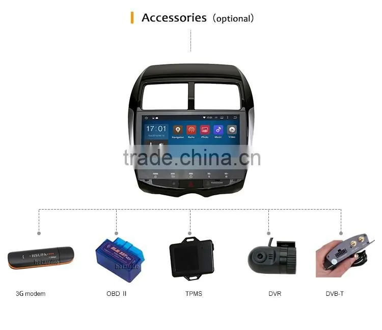 10.1 Inch High quality double din Audio car gps dvd player for Mitsubishi ASX