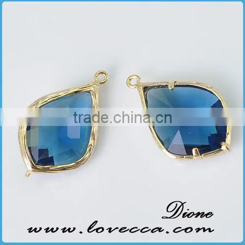 Fashion Gold Silver Plated Carved Framed Glass Pendant Jewelry