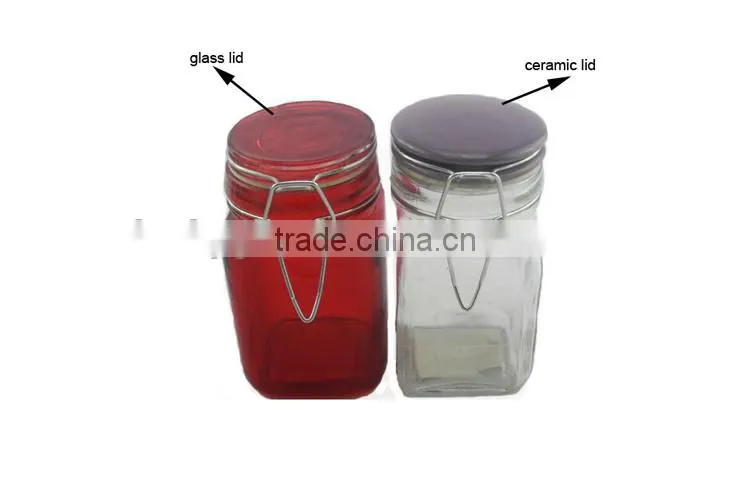260ml square glass containers for honey with seal lid