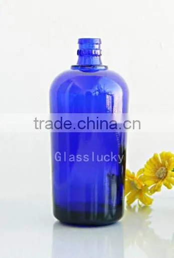 2014 hot sale cobalt blue glass bottles for wine prices