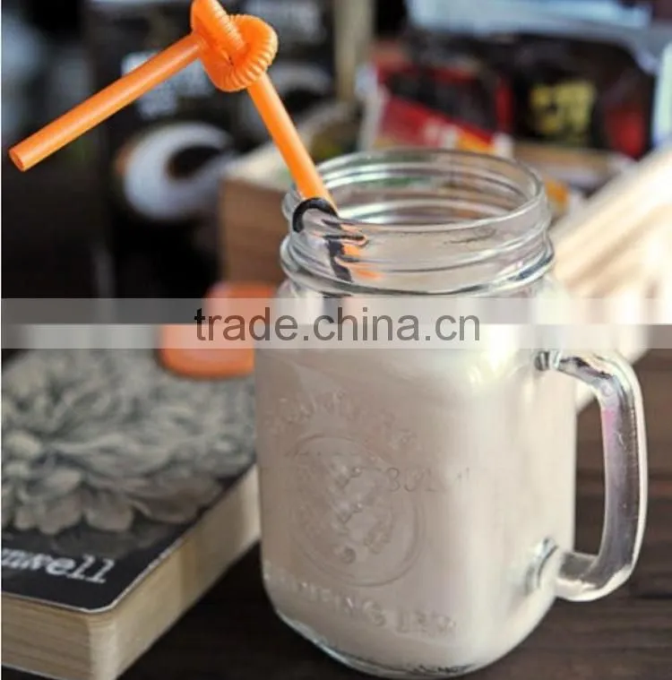 glass milk mason jar with straw and handle, glass engraved mason jar