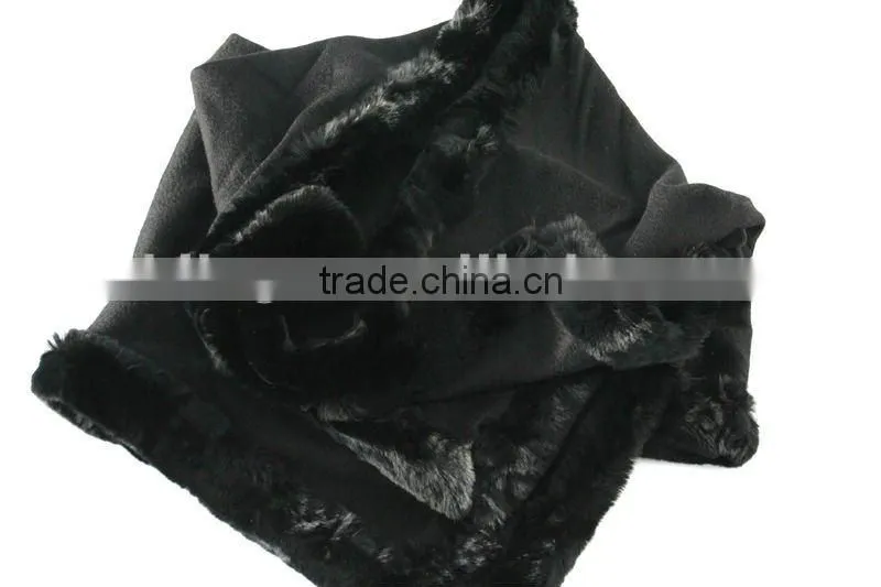 women winter elegant cashmere pashmina shawls with fur trim