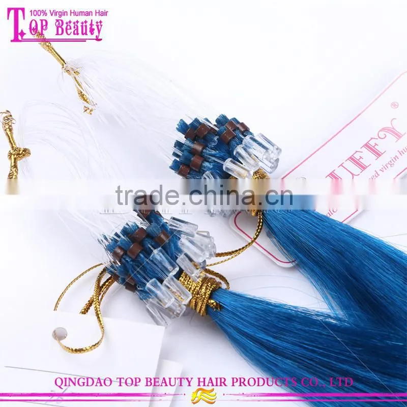 Wholesale Cheap Micro Ring Human Hair Extensions Glue Color Brazilian Micr Loop Hair Extensions