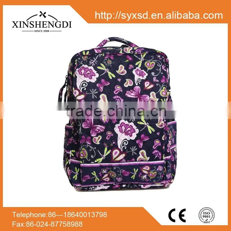 New design cotton floral quilted textile printing side by woman oem girls haversack