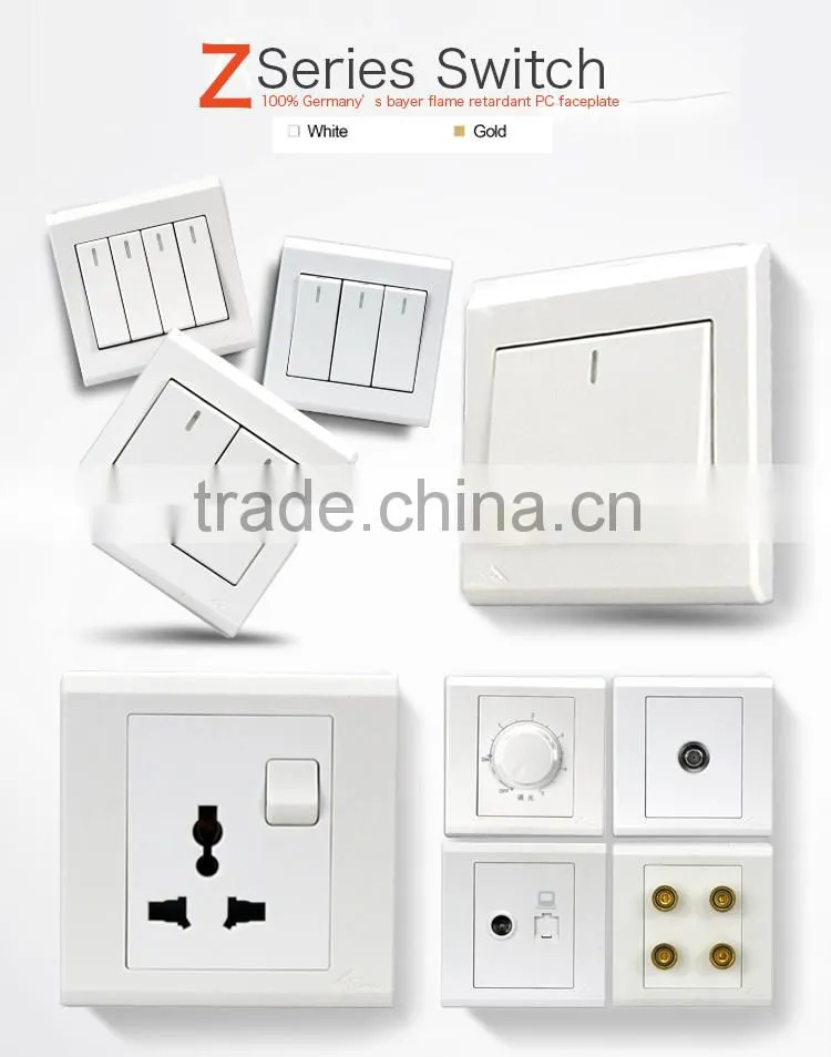 High quality frosted faceplate PC white double TV walll socket