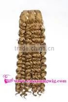 Synthetic fiber afro curly hair weft,blonde hair weaving for braiding