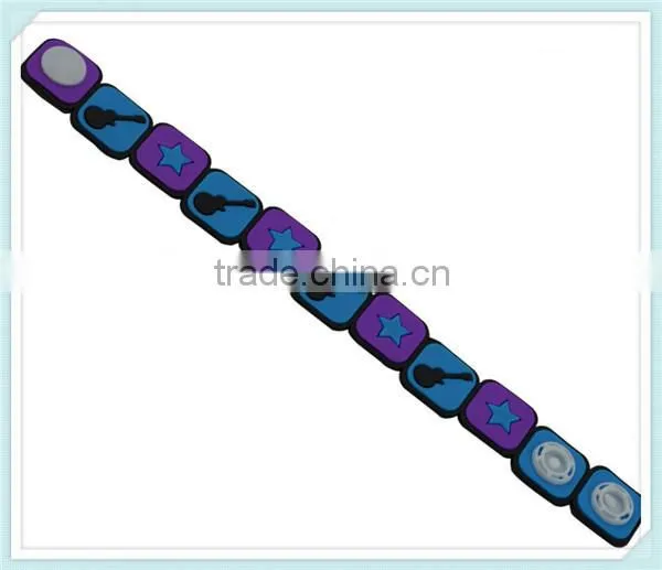 custom rubber charm bracelet eco-friendly rubber bracelet