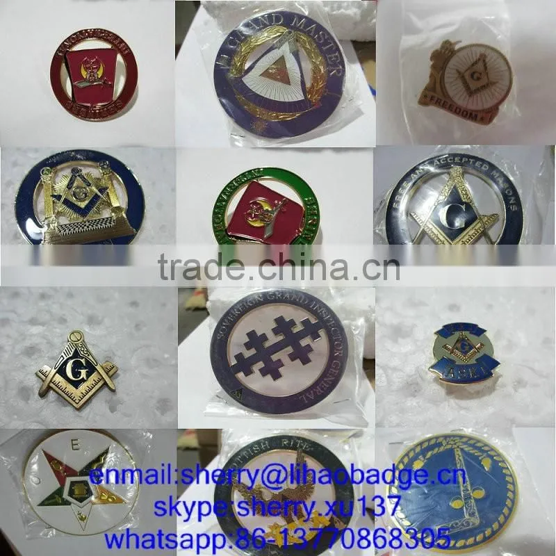 Plated Technique and Badge & Emblem Product Type masonic car badges emblems