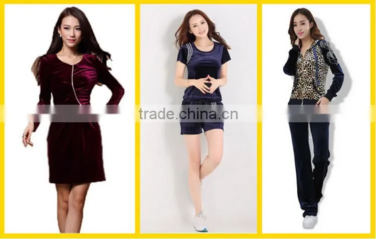Polyester & Spandex Knitted Type Korean Velvet Fabric