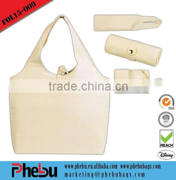Promotional zipper closure Foldable tote bag