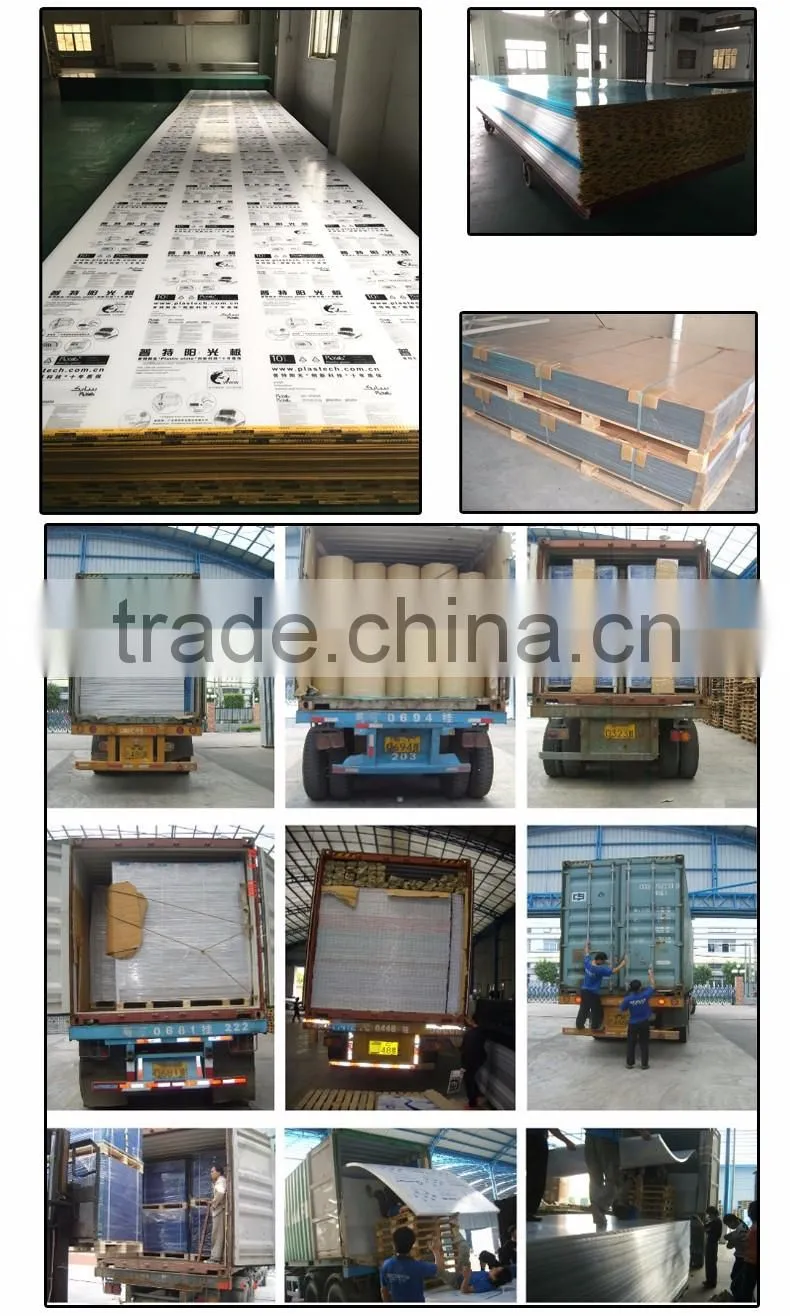 Hollow polycarbonate plastic garage roof