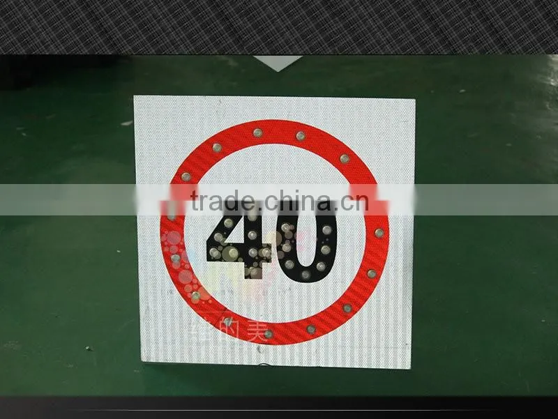 Road safety international reflective solar panel led speed limit aluminum traffic sign