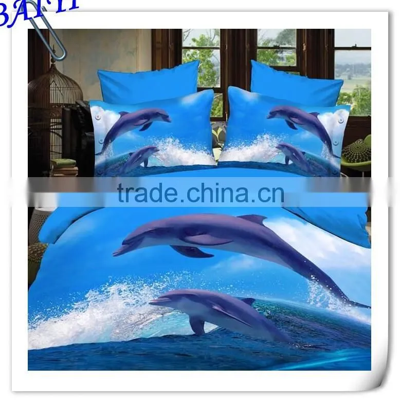 3D reactive printed 100% Cotton quilt cover sets from China manufacturer