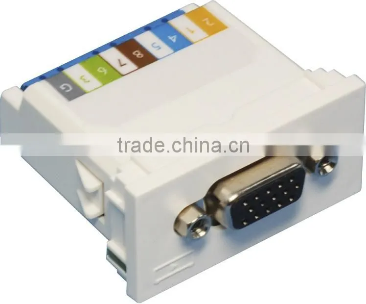 France Type Screw Terminal PC Monitor HD15 VGA Adapter Module