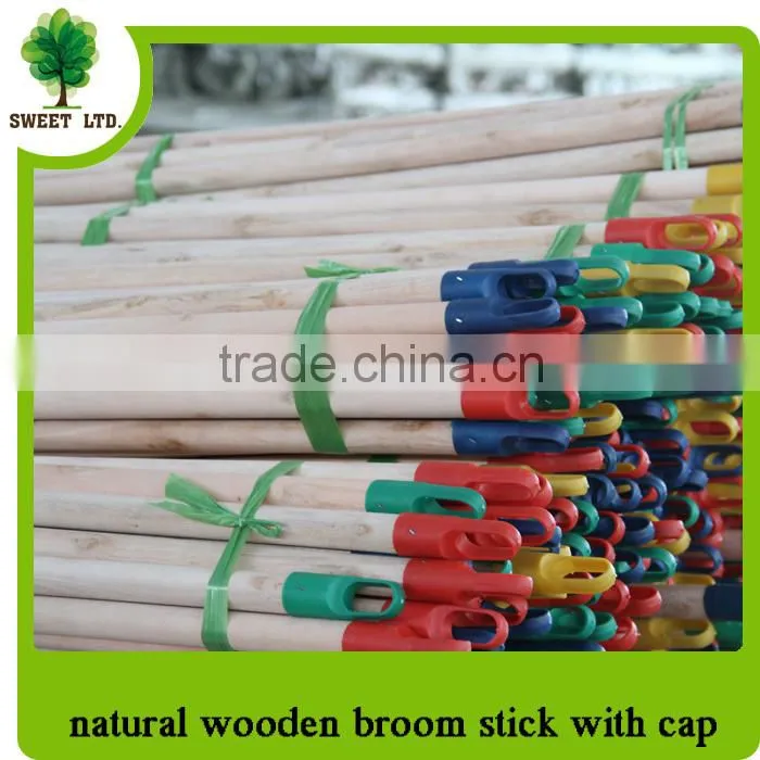 Natural wood handle broomstick