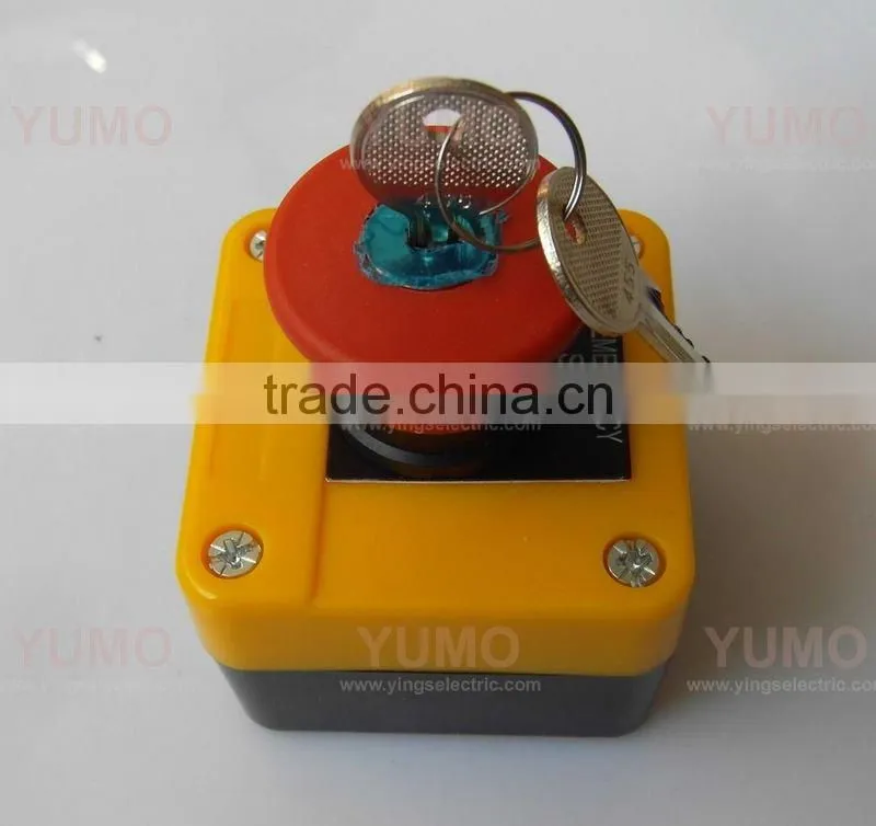 LAY5-J188H29 industrial mushroom push button control box switch with key n445 IP40/54