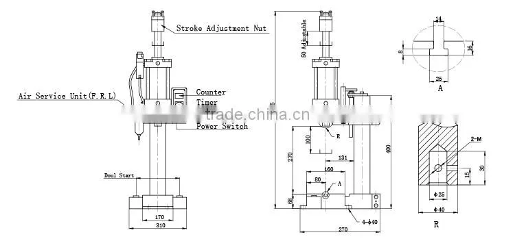 JULY best sell dongguan made 0.3 ton small pneumatic press machine