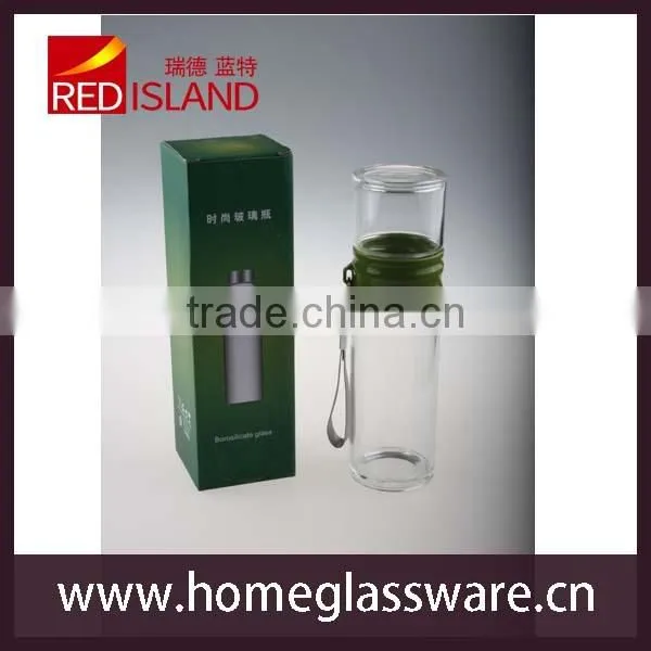 550ml heat-resistant borosilicate glass sport bottle