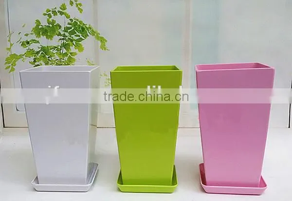 Attractive home floor deoor colorful rectangular plastic flower pot