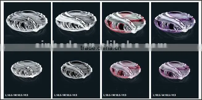 Leaf shaped glass plate for fruit&candy&snacks,high quality glassware