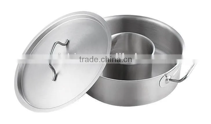 Two Handle Stainless Steel Child-Mother Relation Pots and pans With Lid
