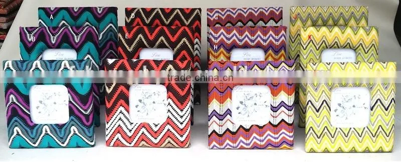 Cloth wrap square picture frame with lace maerial