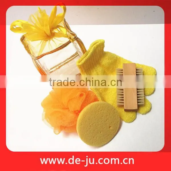 Glove Brush Sponge Flowers Travel Gift Hotel Bath Set