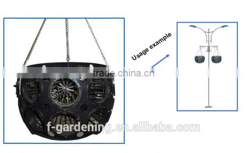 Factory Price Black Plastic Hanging Basket