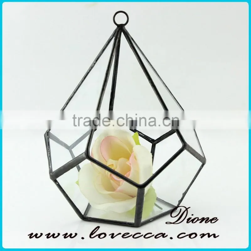 Wedding design shop garden decoration air plant hanging glass geometric terrarium