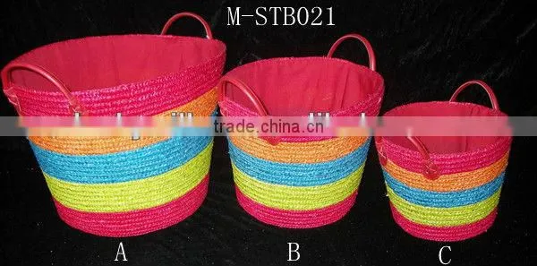 Decorative hand weave seagrass basket set