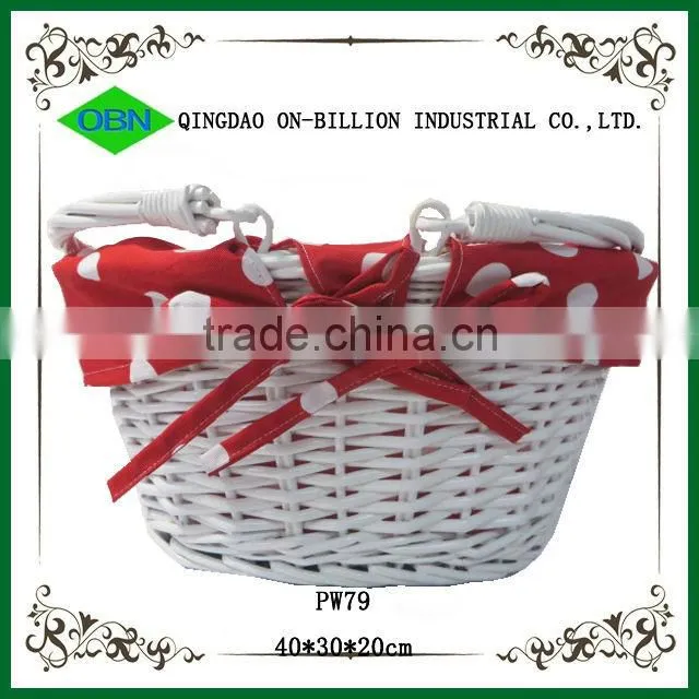 Wholesale decorative empty indian wicker wedding gift fruit basket decoration