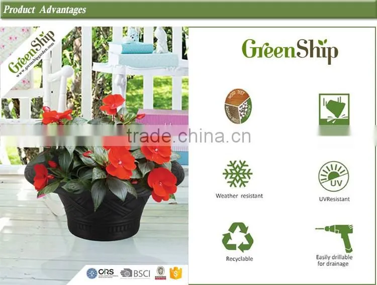 High Quality Round Plastic Flower Pot/Planter/10 years lifetime
