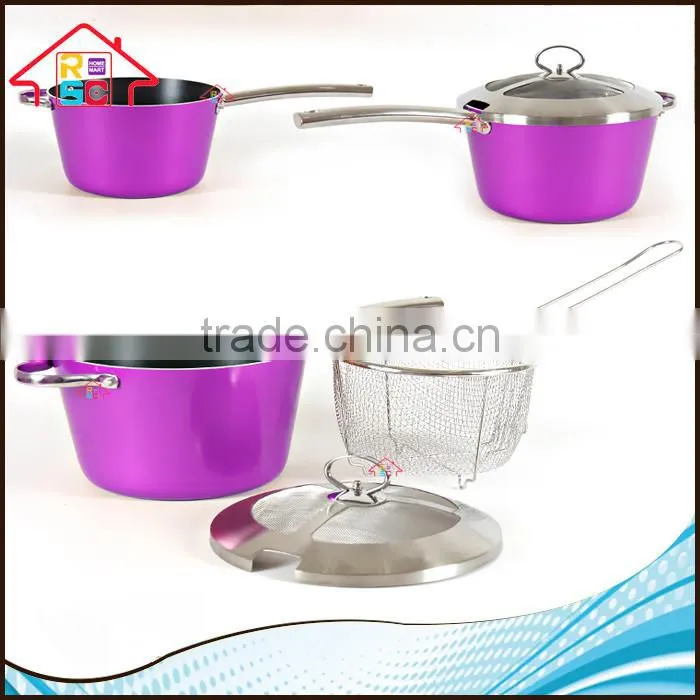 NBRSC Hot Selling Professional 5.0 Qt Deep Fryer Set Great For French Fries Notstick Interior With Mesh Lid and Mesh Basket