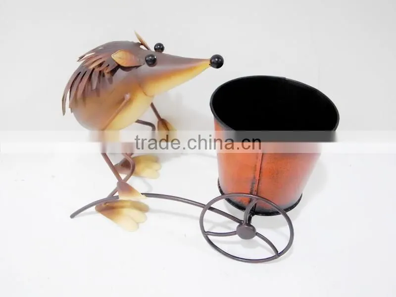 Cheap hedgehog with pot decoration for garden
