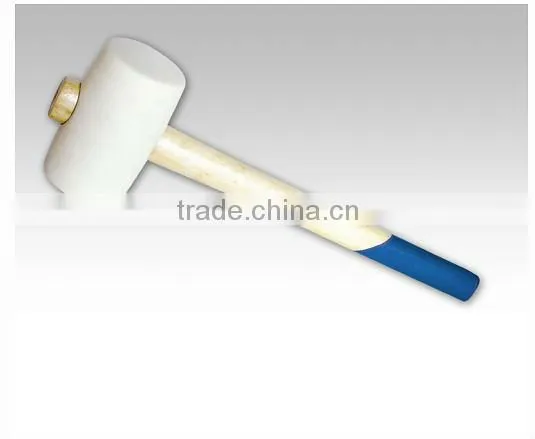 Rubber hammer with wooden handle