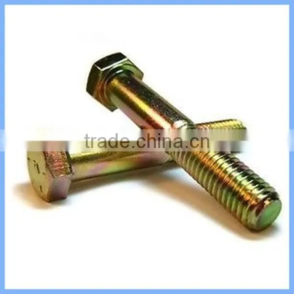 DIN933 Hex Head Bolt With Yellow Color